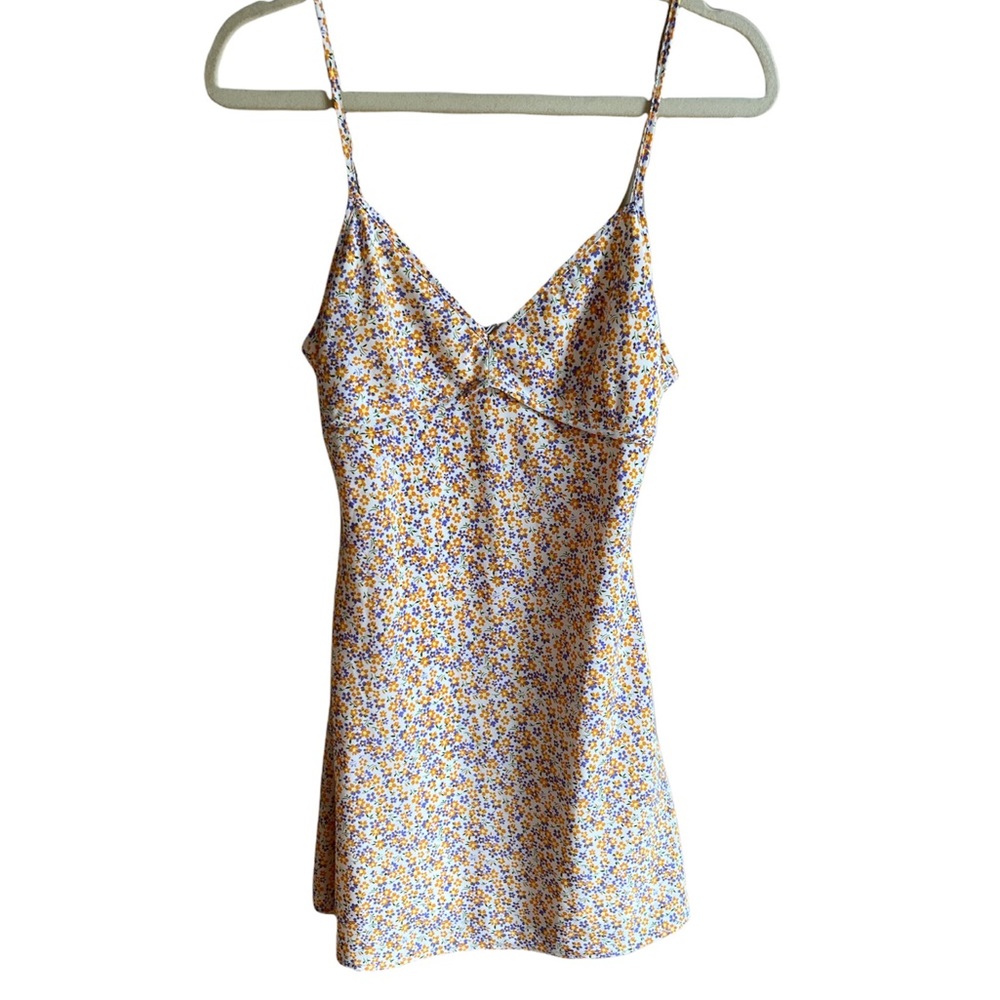 Victoria + Sophia Floral Mini Dress Multicolor Spaghetti Strap Pullover Size S